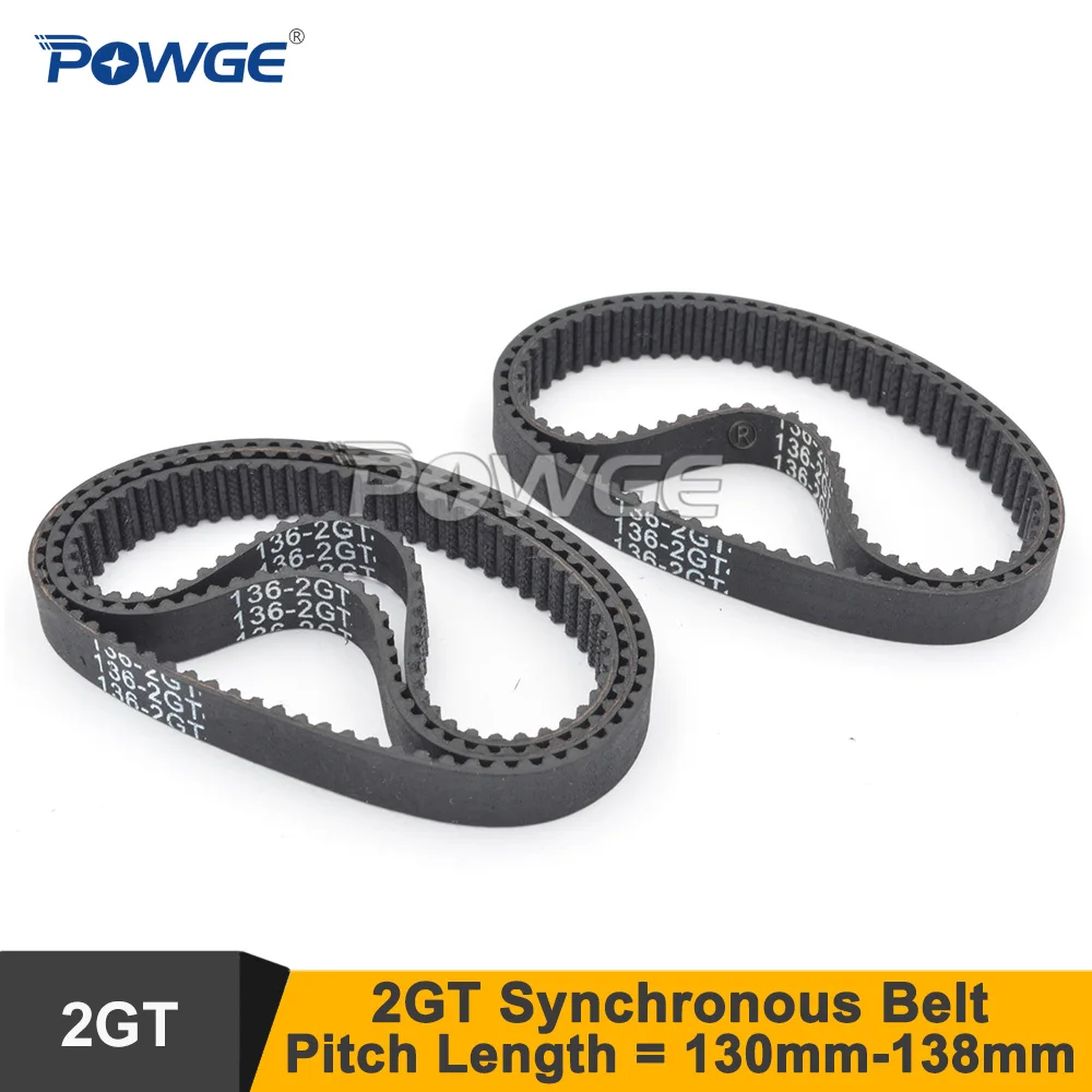 

POWGE 130 132 134 136 138 2GT Timing Belt W=6/9mm 2MGT GT2 Synchronous Belt Small Backlash Linear Motion 3D Printer 5P 10P 50P