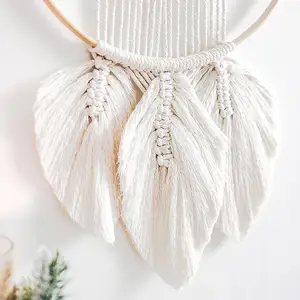 Floral Wood Bamboo Circle Macrame Hoop, Wooden Rings for Wedding Party, Casa Diy Crown of Flowers, Dream Catcher Frame Decoration, 1PC 8 Main Sales Macrame Wood Rim - №6