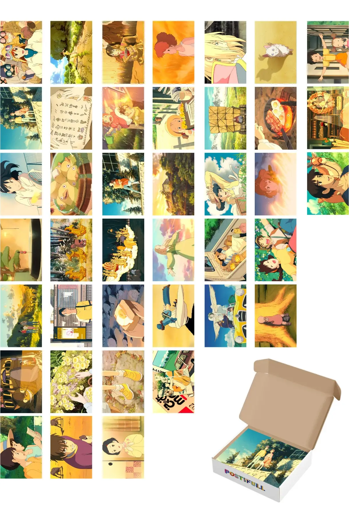 Anime Wall Poster Collage Set-40 Pcs-Thick Coated Paper Poster Set-10cm * 14cm-Boxed Set