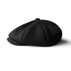 Men detective hat unisex black particles warm octagonal hat unisex autumn and winter newsboy hat retro flat Caps BLM298