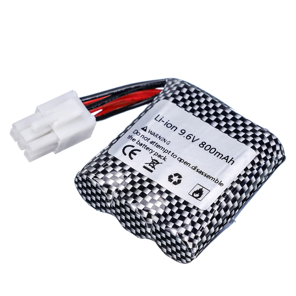 9.6v 800mah 16500 Li-ion Battery for 9115 9116 S911 S912 RC Car Truck Spare 9.6v 9115 9116 Rechageable Battery 6p Plug