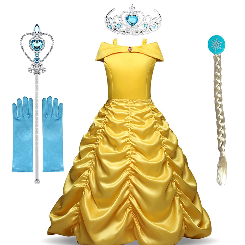 Elsa Dresses For Girls Clothes Kids Cosplay Anna Princess Dress Snow Queen Vestido Children's Costumes Birthday Party Rapunzel