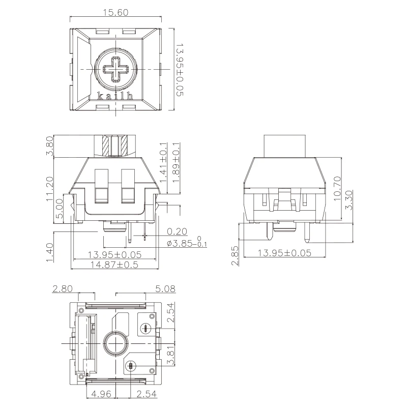 KBDiy Saklar Diam Kotak Kailh Merah Muda Coklat untuk Keyboard Mekanik DIY RGB/SMD Tahan Debu Tahan Air Kompatibel Cherry MX