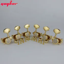 NEW Vintage 1:16 Open Gear Locking Tuner Pegs Gear Butterbean Guitar Tuners Gold