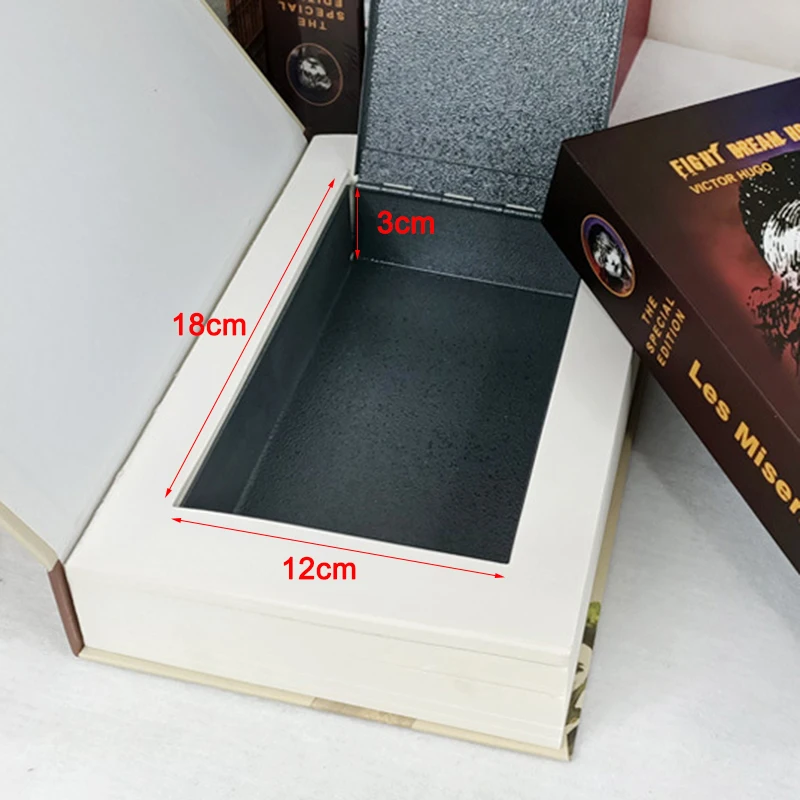 Security Book Safes Key Lock Hidden Secret Storage Box Steel Classic Book Style Combination Lock Safety Box Piggy Bank Kid Gift