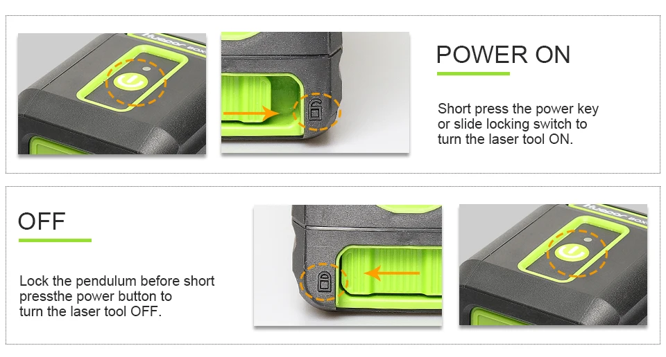 Huepar BOX-1G ao ar livre 150 graus 510nm nivel laser auto-nivelamento vertical horizontal laser feixe verde cruz linha laser nível