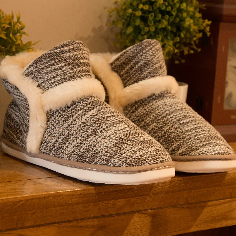 Glglge – pantoufles d'hiver en coton pour femmes et hommes, chaussures de maison, couple amoureux, chaudes, en peluche, antidérapantes, 2020