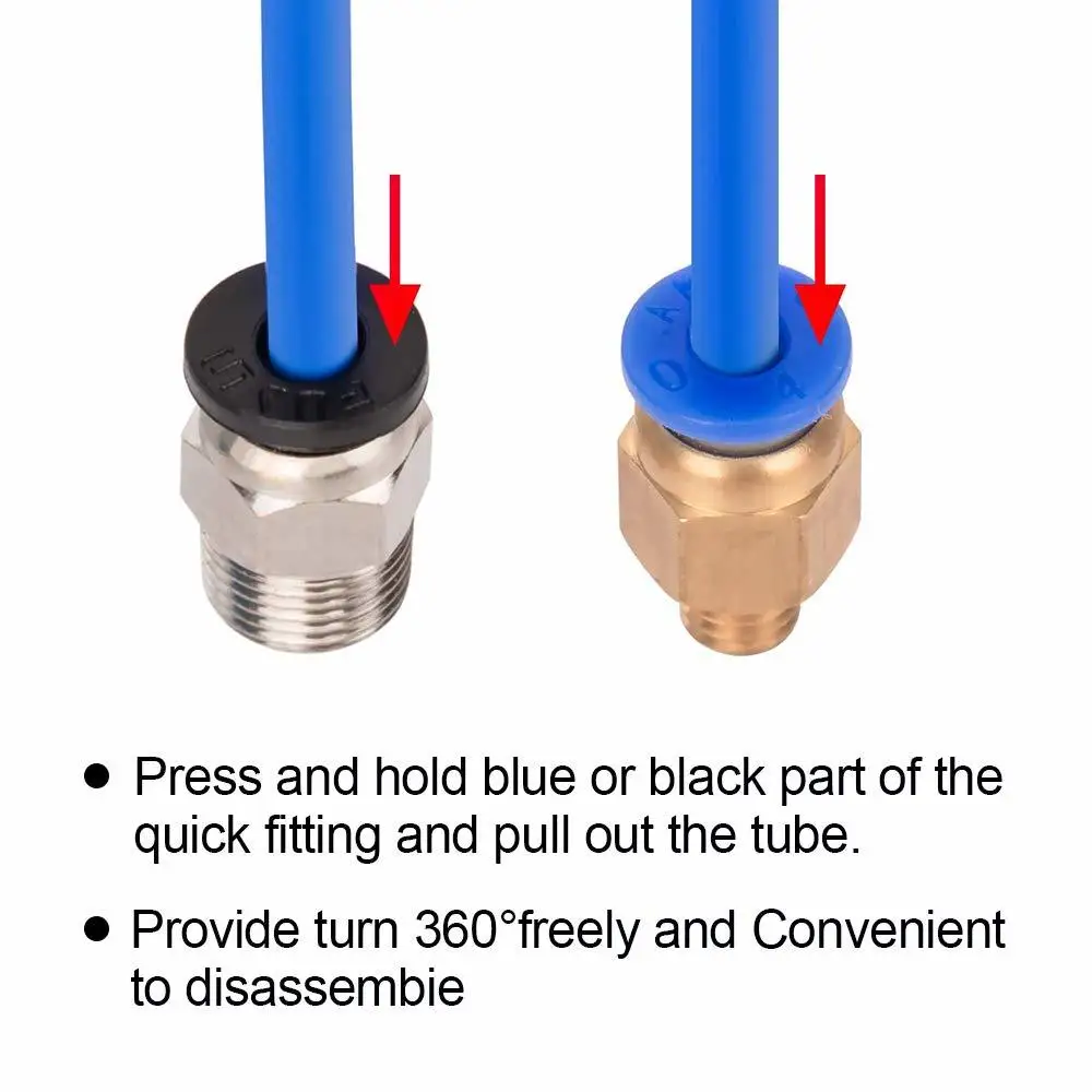 PC4-M6 Pneumatic Fitting Push to Connect PC4-M10 Straight Quick in Fitting for 3D Printer Bowden Extruder 10pcs/lot