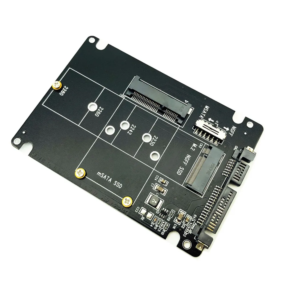 mSATA to SATA Adapter B Key m.2 SATA SSD to SATA Adapter Card mSATA m.2 NGFF to USB Converter for mSATA+M.2 2 in 1 SSD HDD Riser