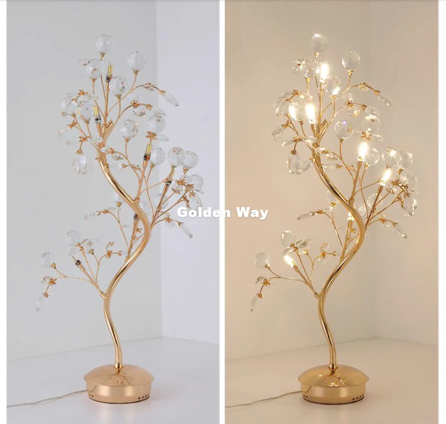 Modern Crystal Table Lamps Bedside Lamp D50cm H78cm G4 Floral Modern Crystal Table Lamp Nordic K9 Luxury Crystal Decoration Lamp