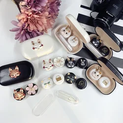 Cute Contact Lens Case For Women Hard Box Eye Lenses Container Holder Set Eye Contacts Case Eyewear Accessories