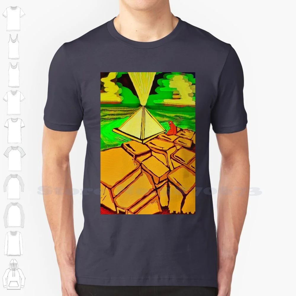 Egypt Pyramid Giza Mystery Past Fantasy Bright Colourful Clouds 100% Cotton T-Shirt Egypt Cairo Sand Past Mystery Fantasy