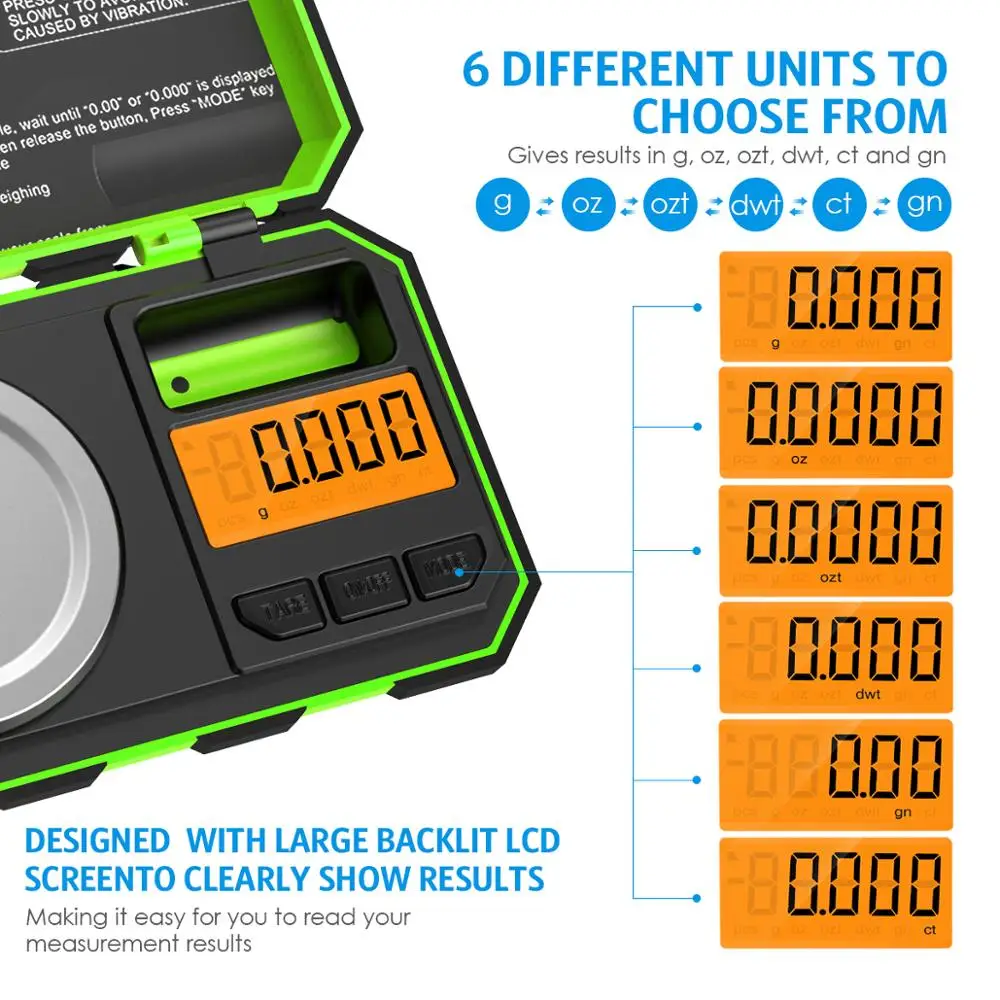 0.001g 50g Mini Balança Digital Jóias Milligram Balança Portátil Balança de Cozinha com Peso de Calibração