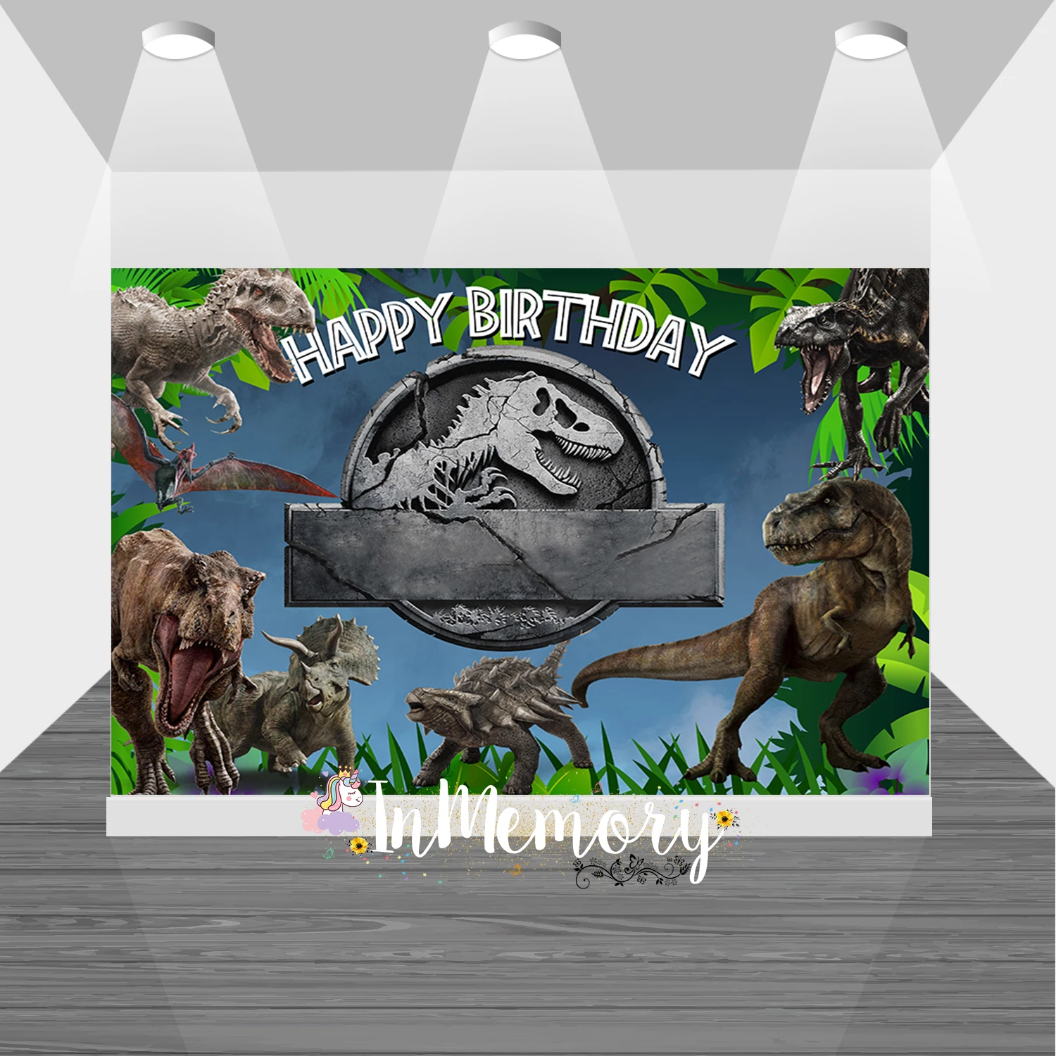 

Forest Jungle Party Photographic Background Props Custom Boy 1st Birthday Party Decoration Jurassic Dinosaur Backdrop