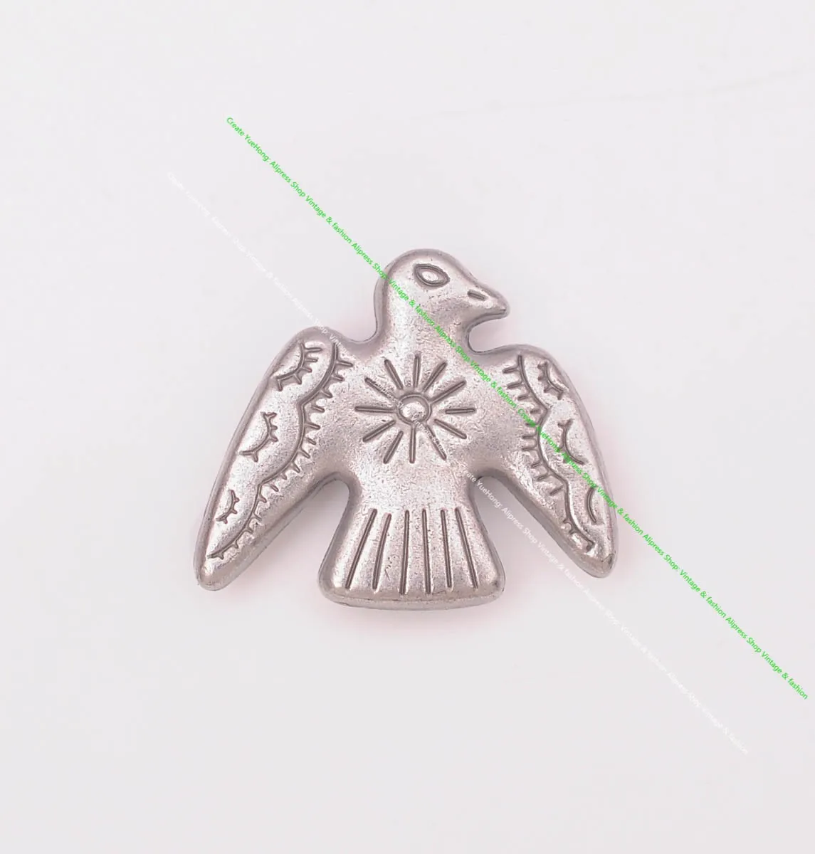 20 Stück 24*21mm Vintage Silber Original Ethno Südost Indische Kunst Sonne Donner Vögel Lederhandwerk Gürtel Schmuck Concho Screwback – Detail 24
