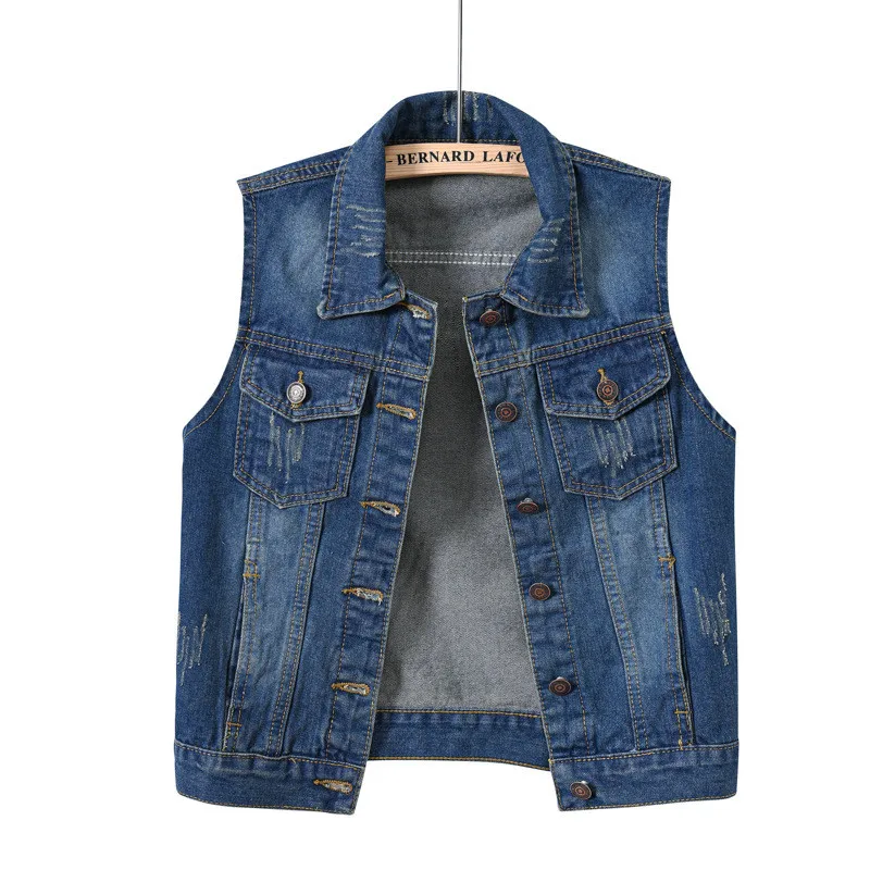 2025 New Spring Autumn Women Denim Vests Korean Fashion Sleeveless Jean Jackets For Women Waistcoat 5XL Mujer Coats Female Tops