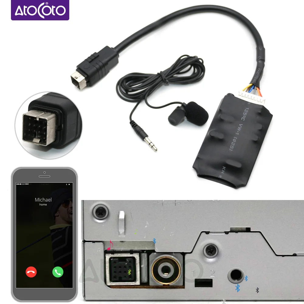 Adaptateur Bluetooth AUX Voiture Sans Fil - Mains Libres Micro Pour Suzuki Swift Vitara Jimny - Remplace Clarion