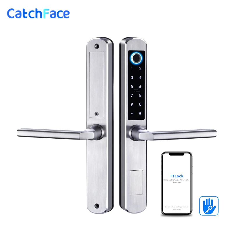 Waterproof Outdoor Gate Lock  Fingerprint Lock APP RFID Code Keyless Smart Lock Electronic Door Lock for Aluminum Door/Iron Gate