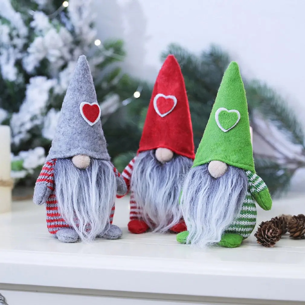 Christmas Mini Faceless Old Man Doll Christmas Tree Plush Gnome Hanging Pendant Decoration For Home Party Hanging Ornaments