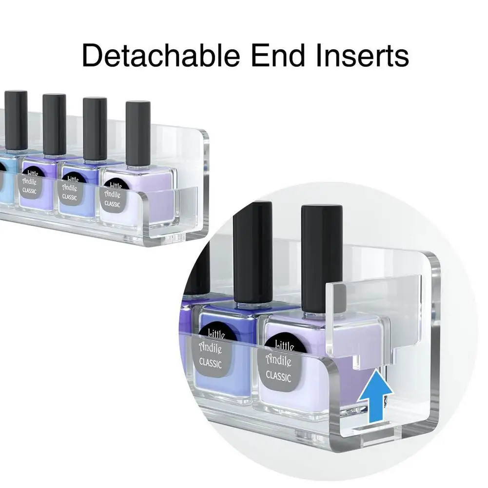 6 Layers Nail Polish Varnish Storage Rack Wall-mounted Acrylic Makeup Cosmetics Display Shelf Home Nail Polish Varnish Organizer