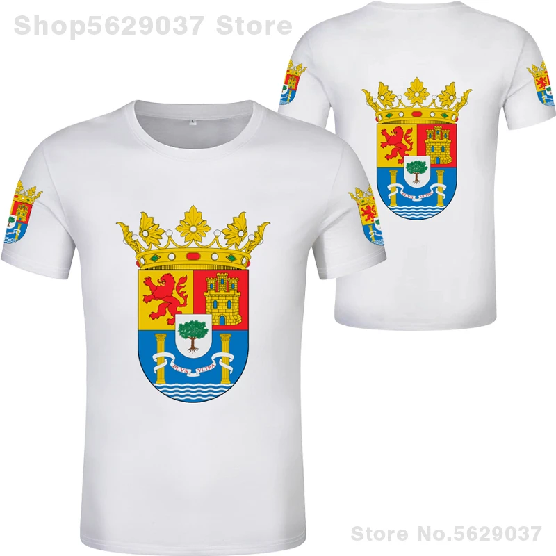 Extremaduraシャツ無料カスタム名番号メリダtシャツ印刷フラグワードplasencia caceres badajoz espanaスペイン服