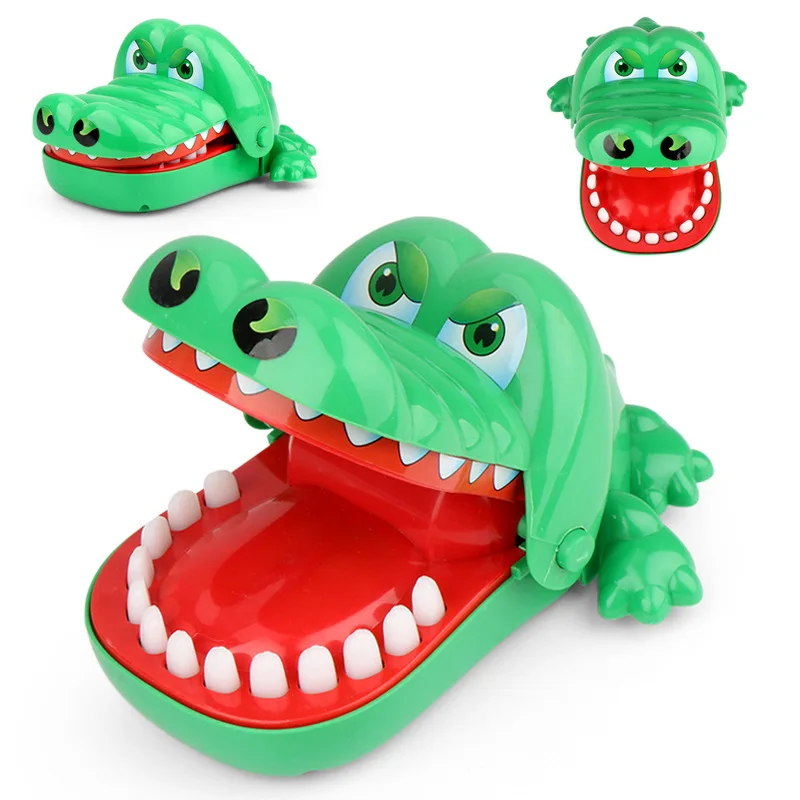 Brinquedo de mordida de dentes bucais para crianças e adultos, piadas práticas, morder crocodilo, jogo de dedo manual, truque de novidade, engraçado, brinquedos clássicos