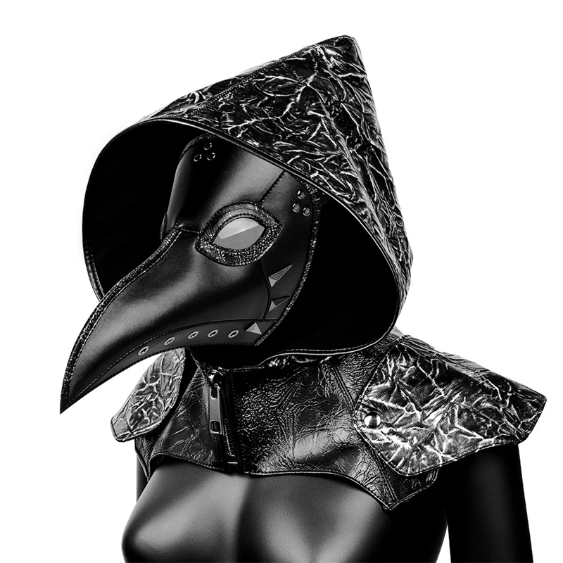 2022 Halloween Gothic Style Plague Crow Doctor Bird Black Mask Splicing Design Retro Headgear Mask Medieval Cosplay Accessories