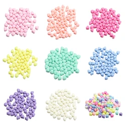 100Pcs/Lot Candy Color Acrylic Heart Shape Bead Plastic Pastel Spacer For DIY Jewelry Craft Making Necklace Bracelet Accessories