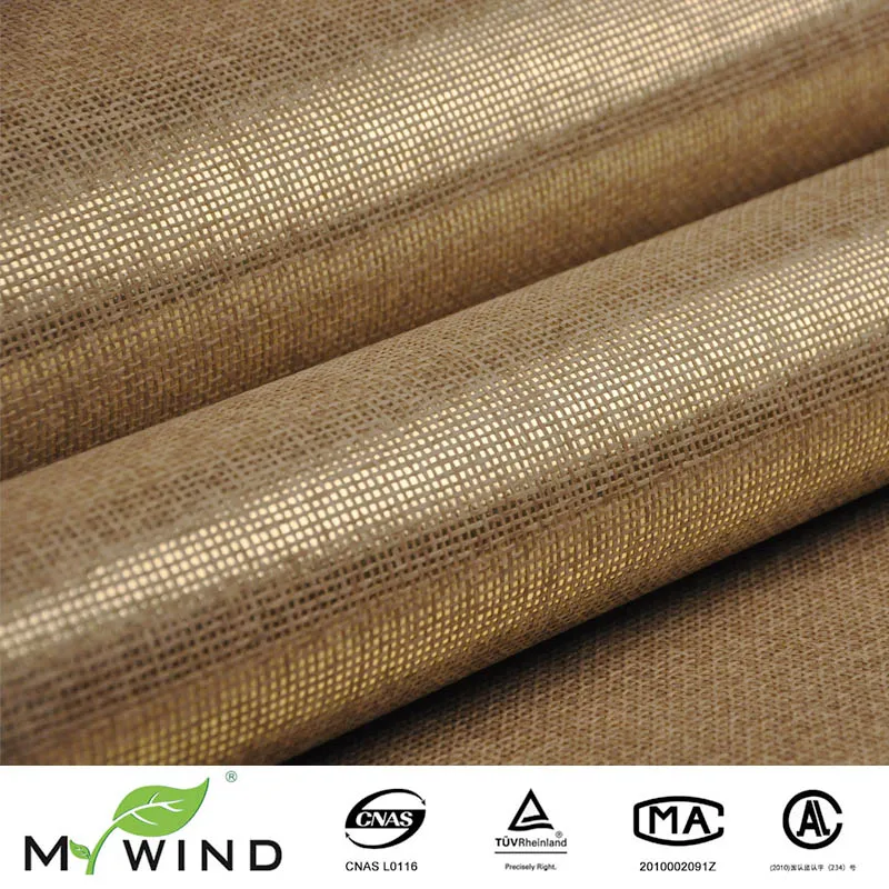 MYWIND Grasscloth Wallpaper 2000A-018 Luxury Natural Innocuity Gold Paper Weave Design Wallcovering Roll Decor Papier Peint