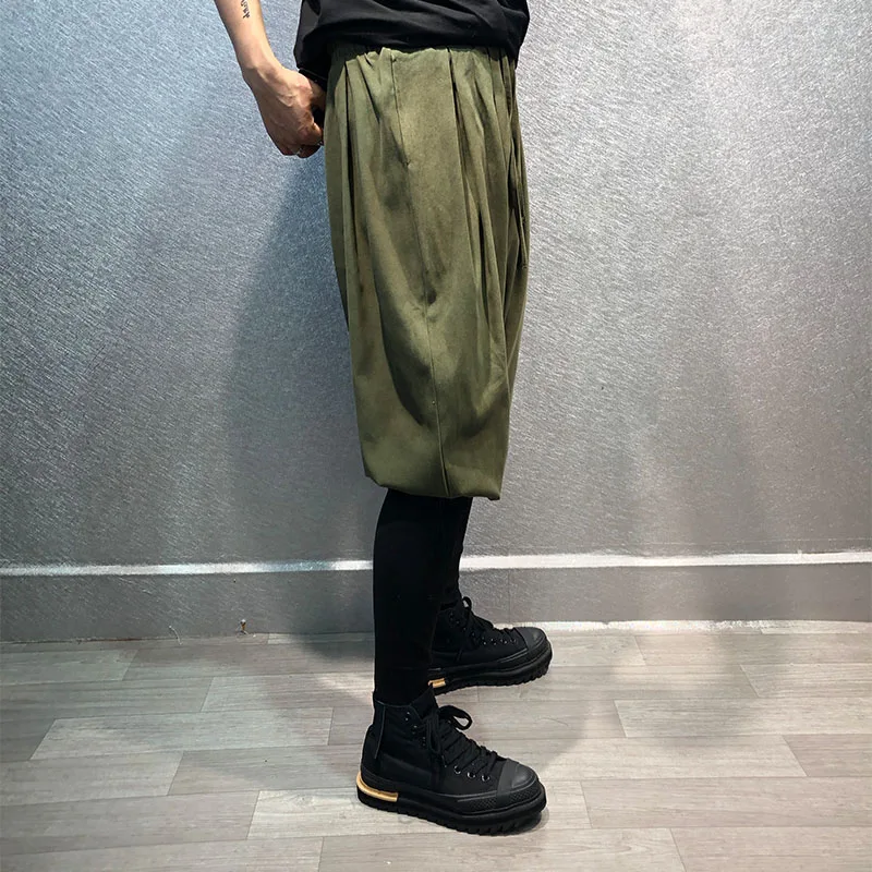 Pantalones harén de baile elásticos para hombre, pantalón original de color sólido, bombacho de hip-hop, moda de tendencia nacional