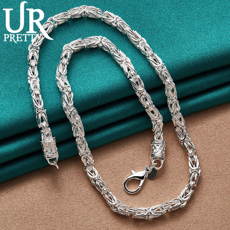 URPRETTY-collar de plata de ley 925 con cabeza de dragón para mujer, cadena de 20 pulgadas, joyería de compromiso para fiesta de boda, regalo de