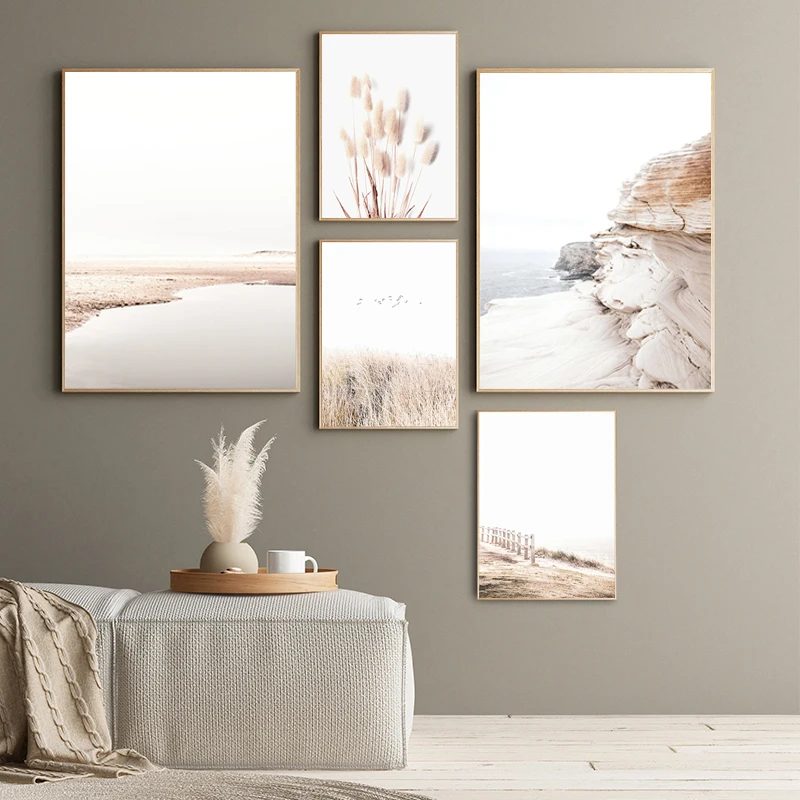 Landscape Nature Plant Reed Wall Art Nordic Field Style Posters and Prints Canvas Painting Decoration Pictures for Living Room