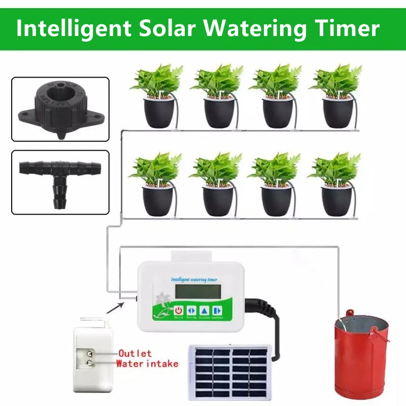 

23/41/78Pcs Solar USB Dual-mode Power Supply Timing System Watering Device Gardening DIY Irrigation Smart Watering Device Set