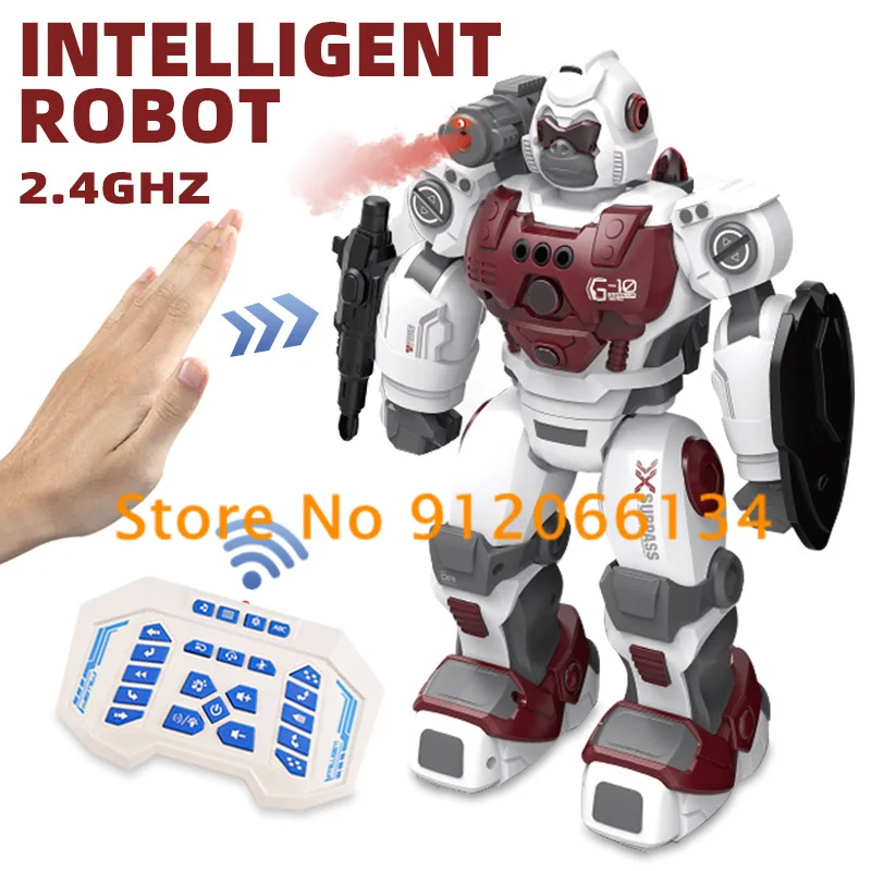 Simulation Spray Smart Programming Radio Control Robot Auto Demo Dual Walking Mode Cool Lighting Touch Sensing RC Toys For Kids