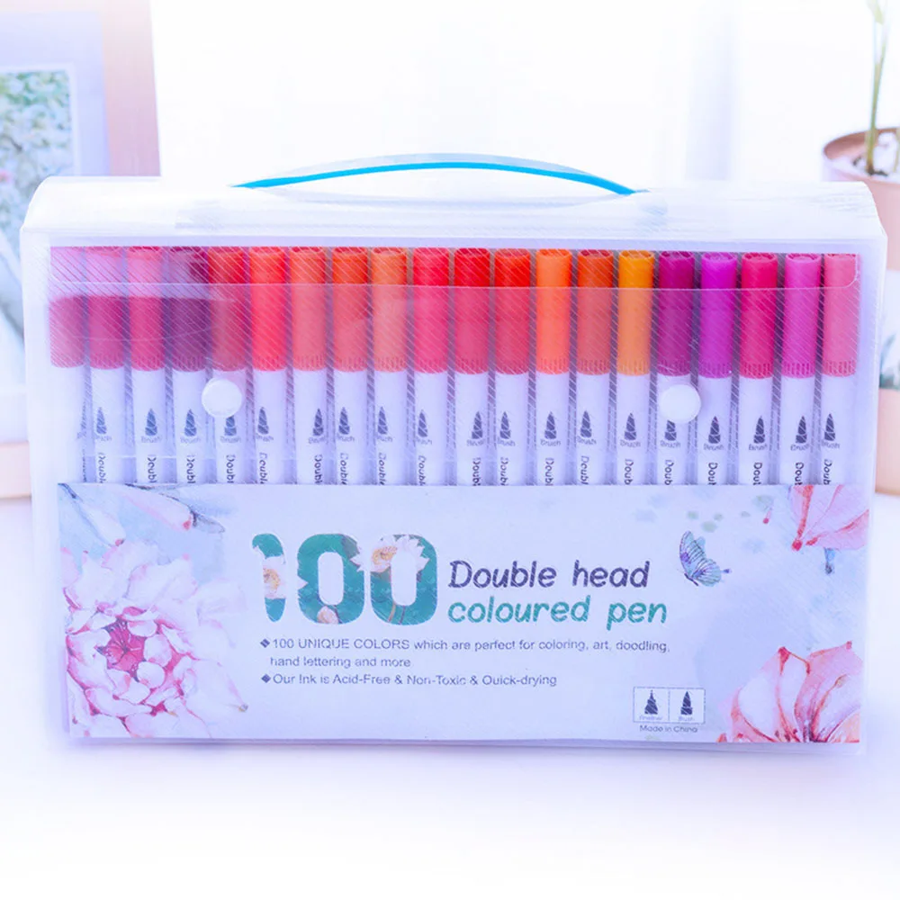 Double-ended Pen Color Marker Soft Head Watercolor Pen Art Supplies Children Gift Painting Set School Office Stationery Supply