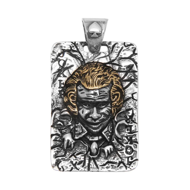 

100% S925 Sprinkler Silver Personality Poker Clown Foundation Pendant