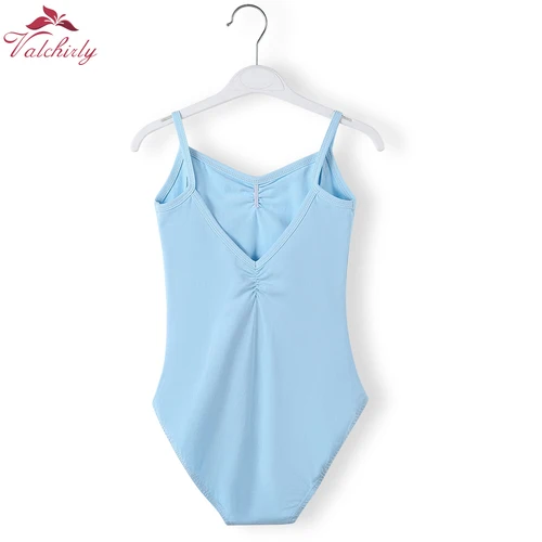 Imagen 2 del producto Nueva camisola para niñas, leotardo de Ballet, Ropa de baile, leotardo de gimnasia de algodón, vestido de leotardo de Ballet con tirantes