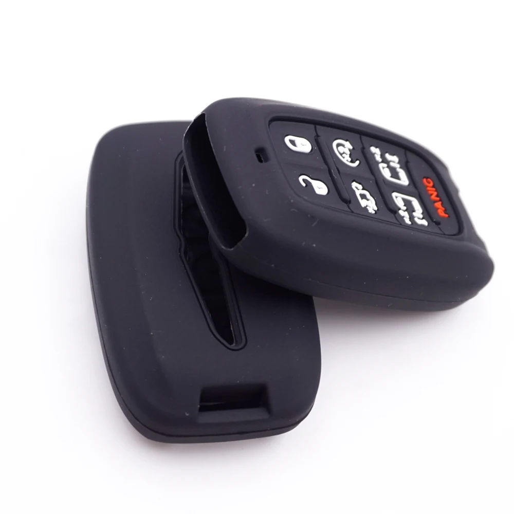 Cocolockey Car Key Cover Fit for CHRYSLER PACIFICA 2017 2018 2019 7Buttons Car Remote Key Silicone Rubber Key Case For Car