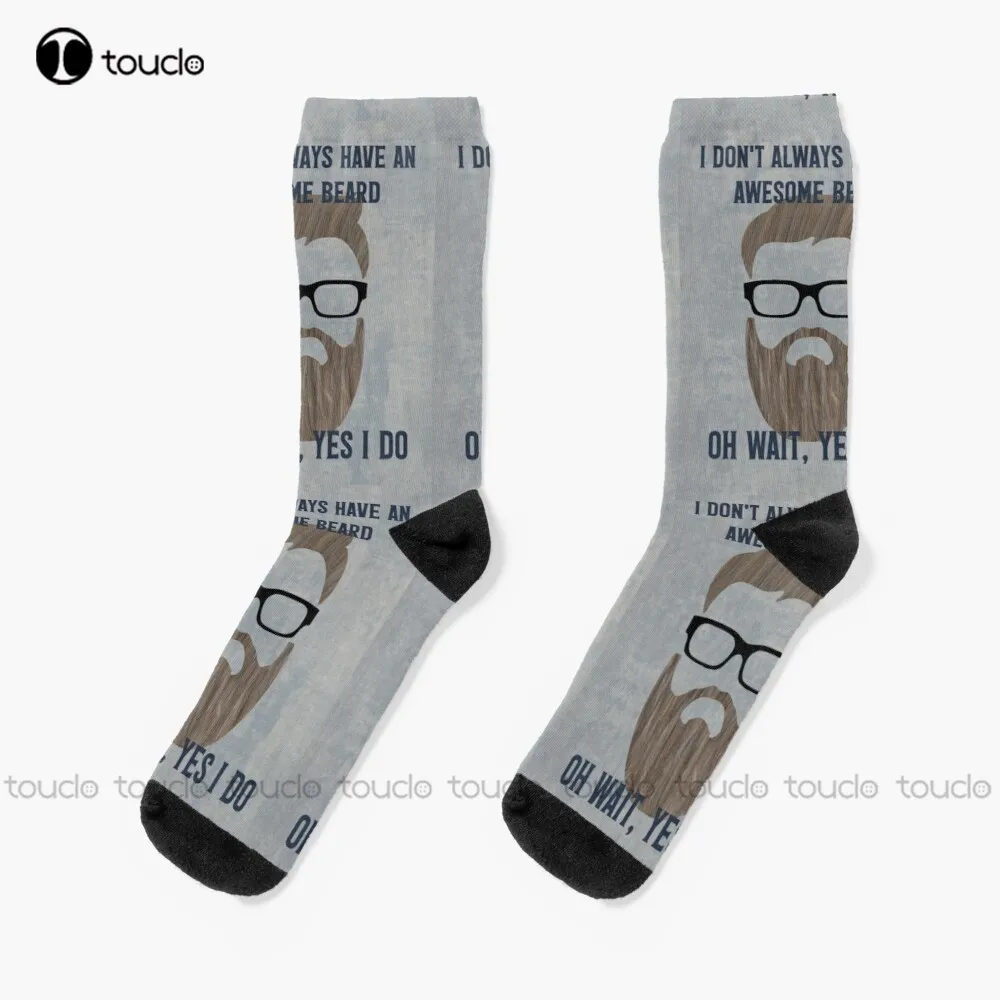 New Awesome Beard Socks Funny Socks Personalized Custom Unisex Adult Socks Popularity Gifts