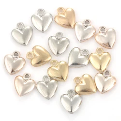 50pcs/lot Mixed CCB Charms Pendant Love Heart Silver Gold Color Pendants for DIY Jewelry Making Findings Accessories