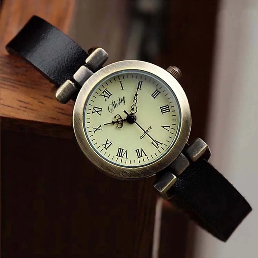 Shsby New Fashion Hot-Selling Cow Leather Female Watch ROMA Vintage Students Watch Women Dress Watches 11 Watches Wholesale