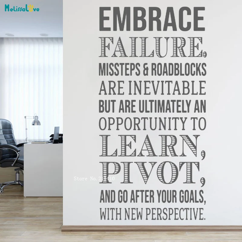 Emberace Failure Wall Sticker Quotes Keep Learning Inspirational Office Decor Motivational Office Poster YT3292