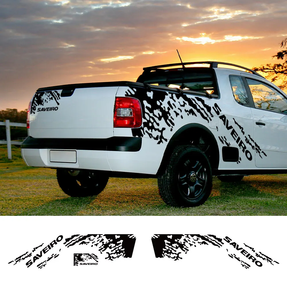 Pickup Body Side Stickers For VW Volkswagen Saveiro Truck Graphics Splash Grunge Decor Decal Trunk Vinyl Covers Auto Accessories