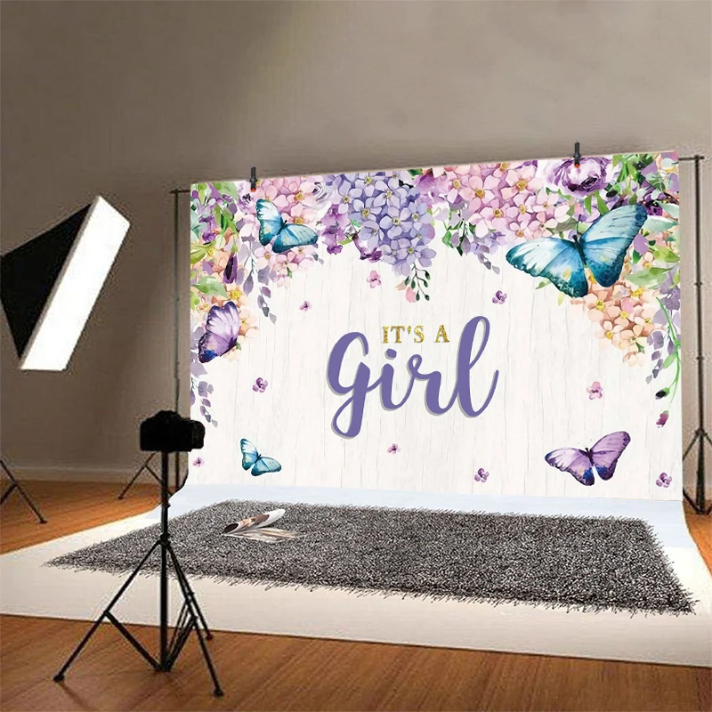 Đó Là Một Cô Gái Chụp Ảnh Phông Nền Cho Bé Dành Bữa Tiệc Sinh Nhật Vui Vẻ Hoa Nền Chụp Ảnh Ngọn Cờ Chống Đỡ