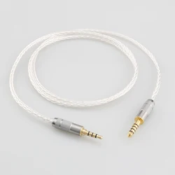 HiFi Silver Plated 3.5mm Balanced to 4.4MM Balanced Male aux male audio input cable speaker line for Headphone sound pc earpiece