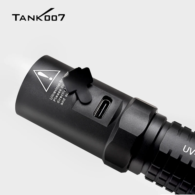 TANK007 L03C NDT Anti-Counterfeit Cold Light Source UV LED 365nm Blacklight Ultraviolet Light Flashlight Curing USB Rechargeable