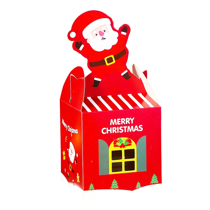 

40 Pcs/Lot Merry Christmas Gift Boxes Packing Carton Santa Claus Candy Paper Case Festive Supplies Fruit Cookie Wrapping Decora