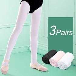 Kids Girls Dance Tights Black White Nude Women Stockings Ballet Microfiber Pantyhose 3 Pairs 80D