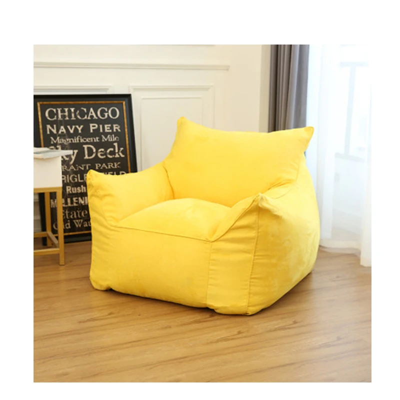 Single Suede Fabric Living Room Sitting BeanBag Chair Cover,Indoor Furniture Relax Lazy Bean Bag Chair