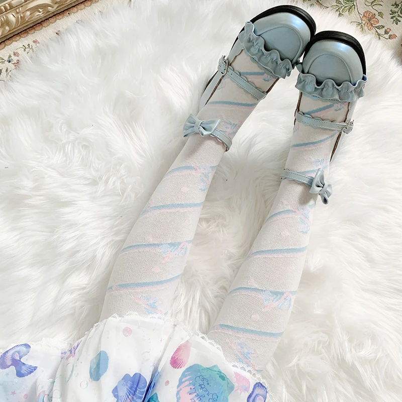 Little Candy Lolita socks women over the knee socks Lolita Japanese Harajuku candy striped stockings